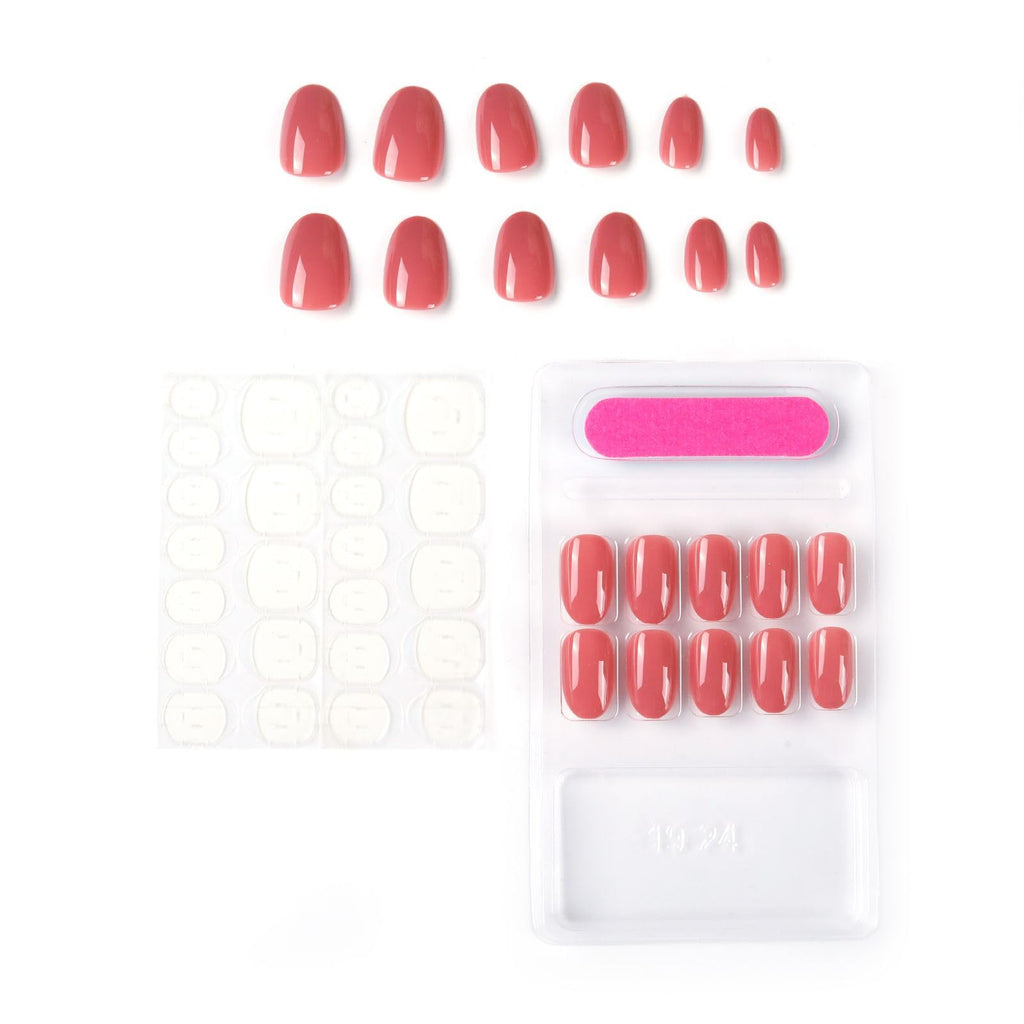 NAILWIND 24 Natural French Short False Nails Acrylic Full Cover Nails,Natural Fake Nails Delicate & Comfortable for Women and Girls (N06, 24 Count -Pack of 1) - Image 3