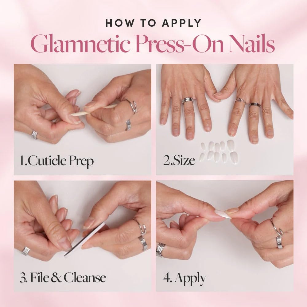 NAILWIND French Tip Press On Nails Short Almond - Chrome Hot Pink Press On Nail Short, Stick On Nails for Women, Glue On Nail with in 16 Sizes - 30 Soft Gel Fake nail on Kit, for Women Girls 22 - Blue - Image 6