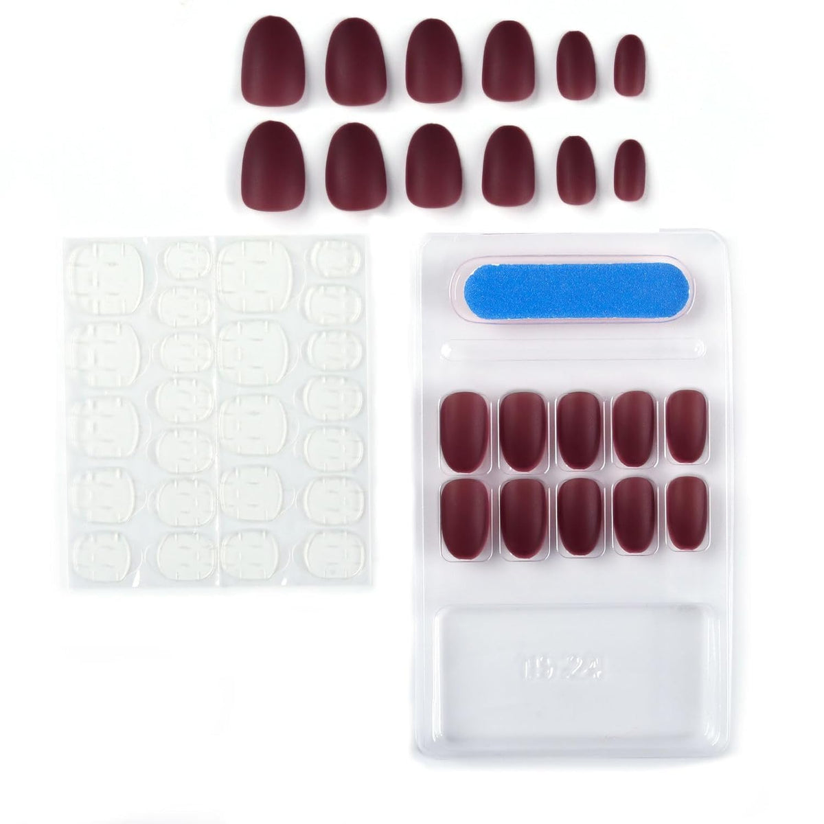 NAILWIND 24pcs Press on Nails | Matte Natural French Short False Nails | Acrylic Full Cover Nails | Natural Fake Nails Delicate & Comfortable for Women and Girls (V-38) - Image 4