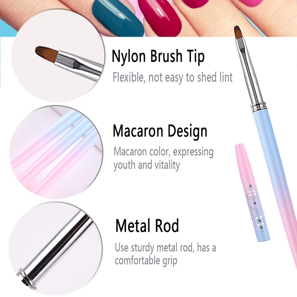 NAILWIND Nail Art Brushes,5 Pcs Round&Angled Nail Brushes for on the Cuticles, Nail Brush, Finger nail Brushes for Nail Art and Designs - Image 3