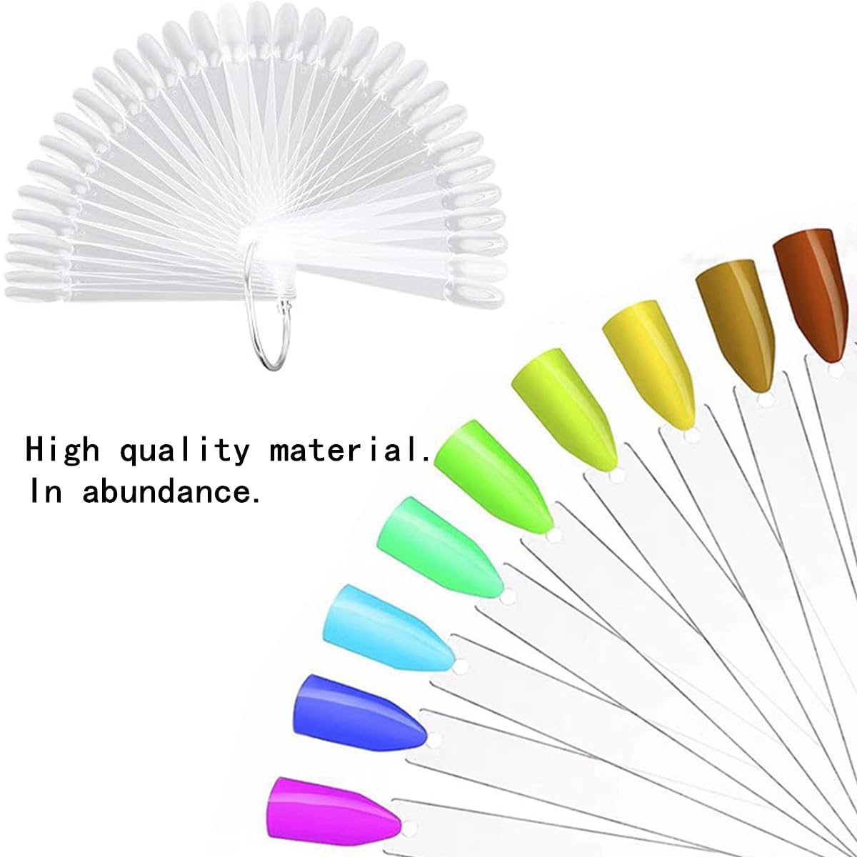 NAILWIND Fan Shape Nail Art Polish Display Tips, False Nails Sample Sticks, Nail Practice Color Display, for Nails Home DIY Nails Salon Practice Tools (Fan-shaped CLEAR, 50 - Pcs) - Image 6