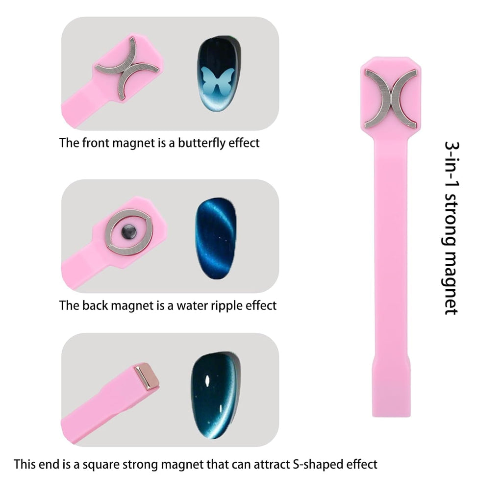 NAILWIND 3-in-1 Cat Eye Magnet for Nails, Multi-Function Nail Magnet Stick, Upgraded Cateye Magnet Tool for 3D Magnetic Cat Eye Gel Polish Nail Art, Salon & Home Use - Image 7