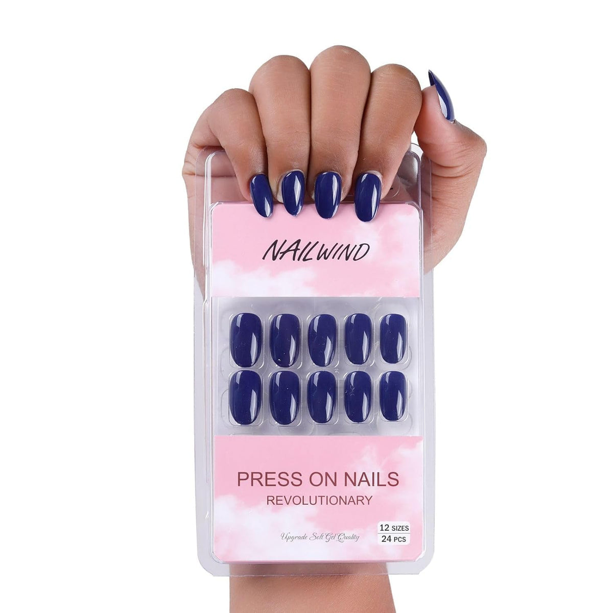 NAILWIND 24 Press on Nails | Natural French Short False Nails | Acrylic Full Cover Nails | Natural Fake Nails Delicate & Comfortable for Women and Girls (V-12) - Image 3