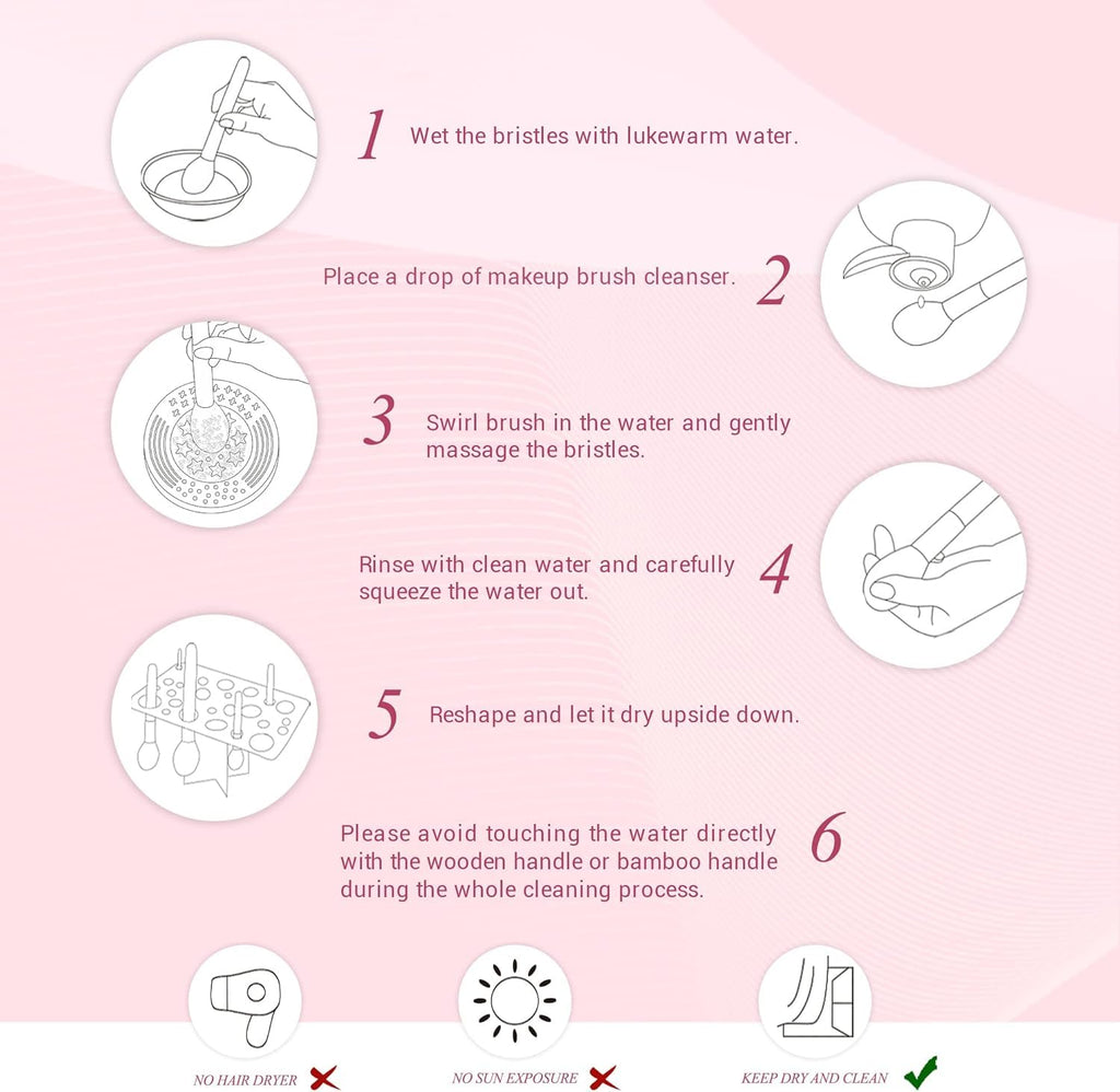 BEILI Professional Makeup Brush Set, Synthetic Foundation Powder Concealers Eye shadows Blush Makeup Brushes - Pack of 15 - Image 5