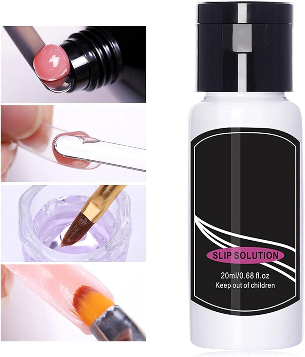 NAILWIND Slip Solution Poly Gel Kit - 75ml Slip Solution for Poly Nail Gel, Nail Extension Liquid Solution Anti-stick Tools with Nail Art Brush Starter Kit for Poly Extension Nails - Image 9