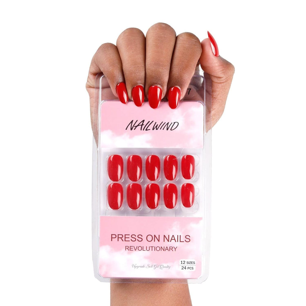 NAILWIND 24 Press on Nails | Natural French Short False Nails | Acrylic Full Cover Nails | Natural Fake Nails Delicate & Comfortable for Women and Girls (V-17) - Image 3