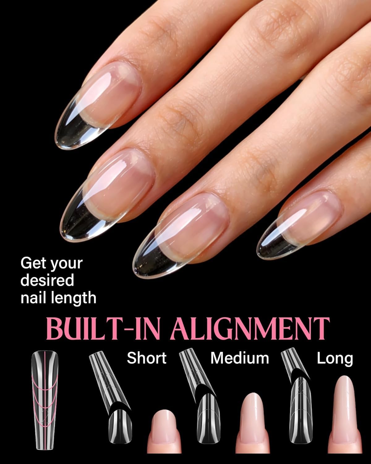 NAILWIND 180 PCS Sandwich Nail Dual Forms, Nail Extension Kit for Beginner & Professional, 15 Sizes /12pc Dual Form for Polygel and Builder Gel, Salon and Home DIY Nail Art Tools (2- F47S - F47X) - Image 3