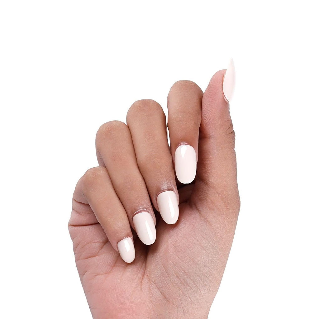 NAILWIND 24pcs Press on Nails | Natural French Short False Nails | Acrylic Full Cover Nails | Natural Fake Nails Delicate & Comfortable for Women and Girls (V-23) - Image 3