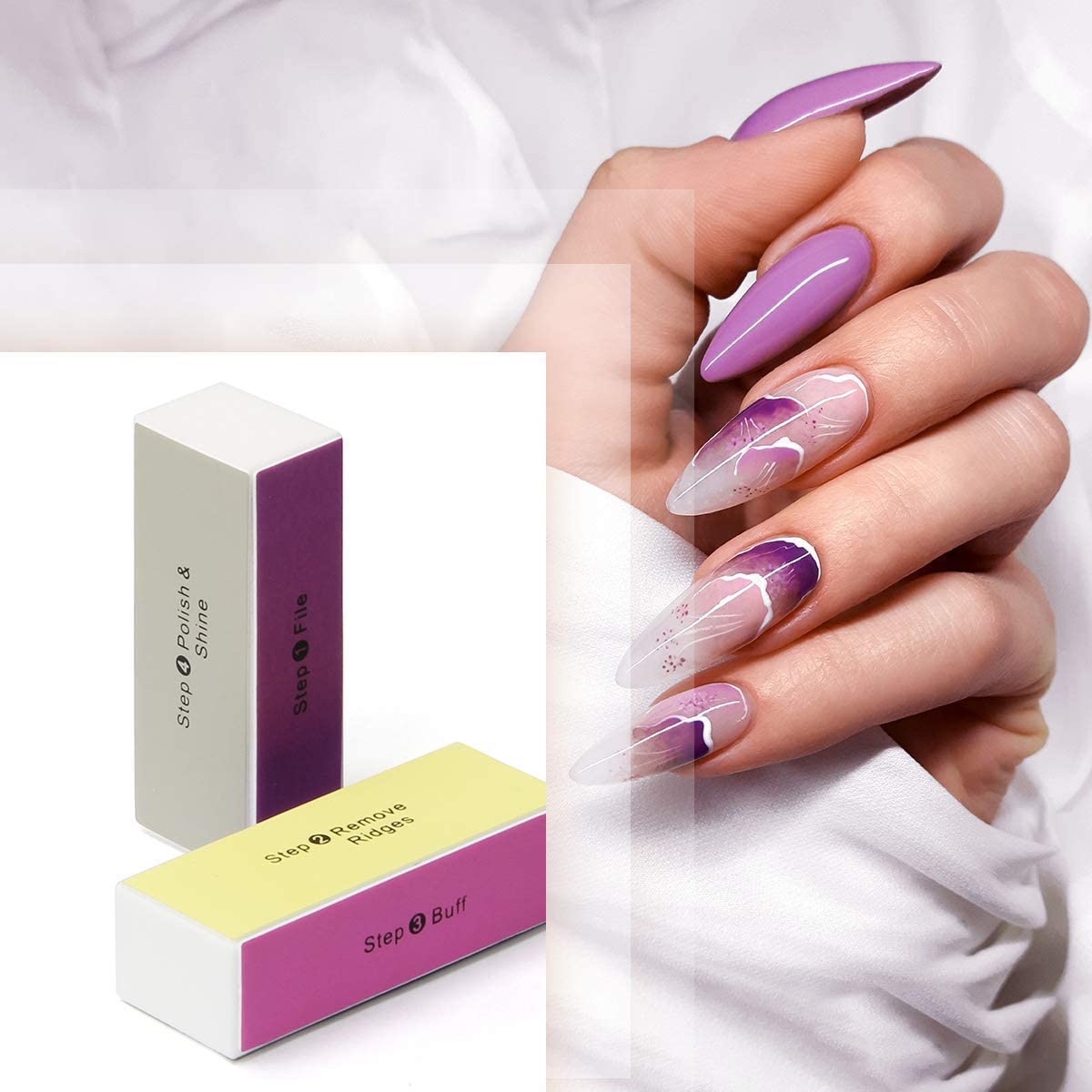 NAILWIND Professional Nail Buffer and Nail File Buffers for Women Girls, Emery Boards, Manicure Tools Nail Buffer Block for Home and Salon Use (4 Way Nail File, 3 Pcs) - Image 6