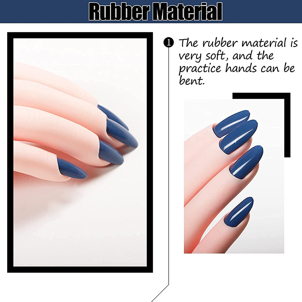 NAILWIND Practice Hand for Acrylic Nails, Fake Nail Hand Practice, Flexible Bendable Mannequin Rubber Hand, Manicure Hands Nails Art Hand Training Hand for Nail Practice 1-Pcs - Image 9