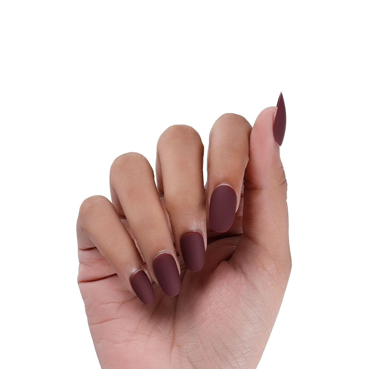 NAILWIND 24pcs Press on Nails | Matte Natural French Short False Nails | Acrylic Full Cover Nails | Natural Fake Nails Delicate & Comfortable for Women and Girls (V-38) - Image 3