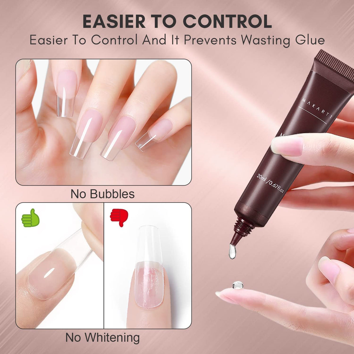NAILWIND Gel Nail Glue, Solid Nail Gel for Soft Gel Nail Tips 20 ML Nail Lamp Needed Multifunctional Nail Tools Strong Adhesive Rhinestone Glue Gels - Image 5