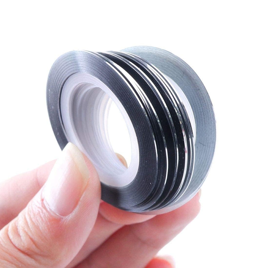 NAILWIND Nail Art Tip Sticker and Tape Line, Foil Striping Tape for Decoration (10 PCS, Gold - Silver) - Image 3