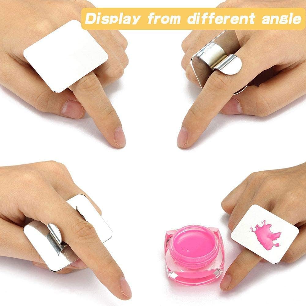 COSLUXE Nail Art Palette Stainless Steel Makeup Mixing Palette Ring Nail DIY Art Design Paint Color Mixing Palette Metal Tool (Pack of 1, Small) - Image 3