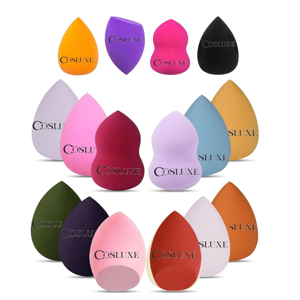 COSLUXE 16 Packs Makeup Sponge Set Blender Blending Sponge Face Beauty Sponge Flawless for Foundation and Powder