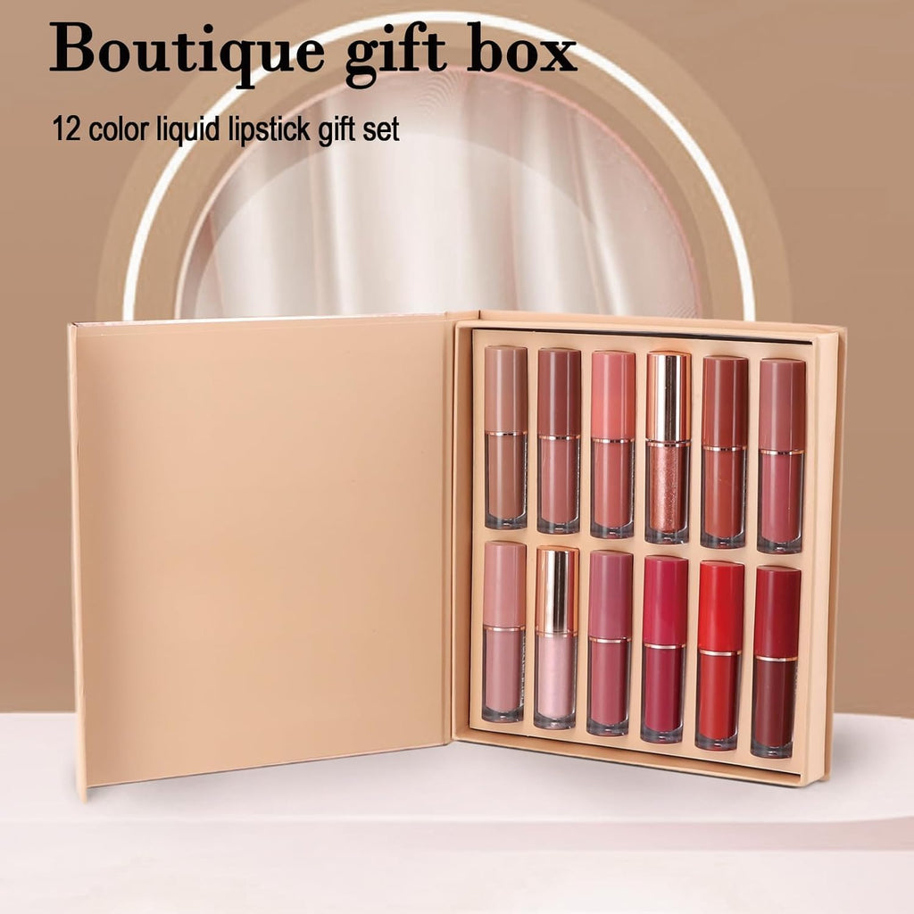 My Colors Matte Liquid Lipstick Set,12 Colors Super Stay Liquid Velvet Lipstick, Waterproof Long Lasting Lip Gloss Set, for Women Girl - Image 8
