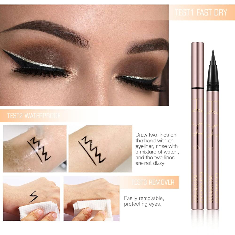 O TWO O ROSE GOLD Super Waterproof Long Lasting EyeLiner Pen 1ml 01-black - Image 4