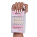 NAILWIND 24pcs Press on Nails | Natural French Short False Nails | Acrylic Full Cover Nails | Natural Fake Nails Delicate & Comfortable for Women and Girls (V-23)