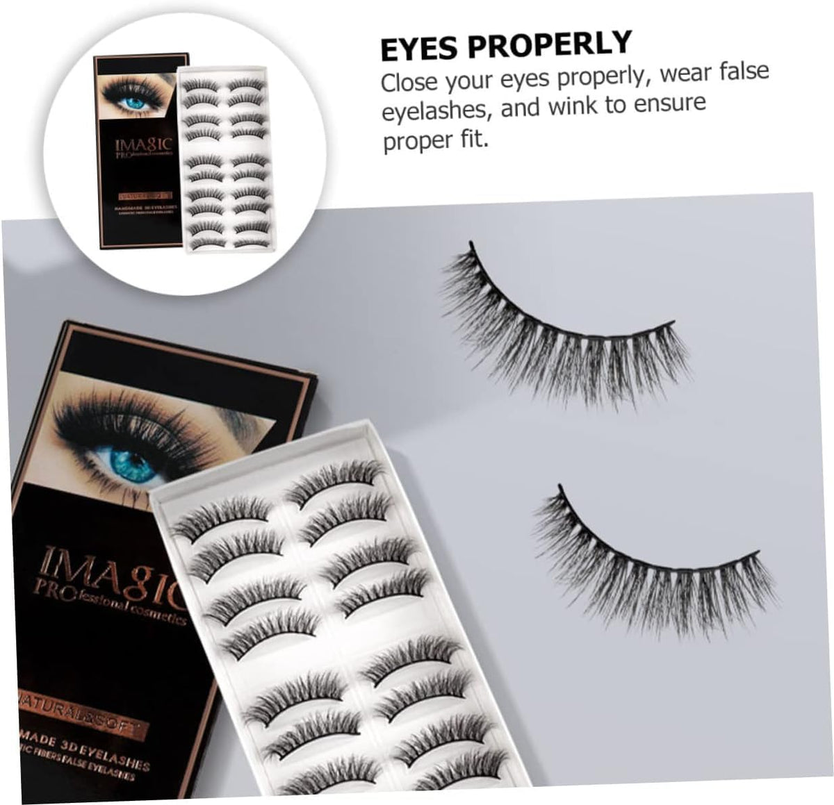 My Colors ART SECRET False Eyelashes,Natural & Soft 3D Eyelashes Pack 10 Pairs of 1 box (06) - Image 4