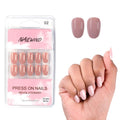 NAILWIND 24 Natural French Short False Nails Acrylic Full Cover Nails,Natural Fake Nails Delicate & Comfortable for Women and Girls (N02, 24 Count -Pack of 1)