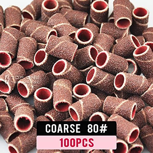 NAILWIND Nail Drill Bits, Sanding Bands 100 Pcs 80# Coarse Grit Efile Sand Set Size Electric File Nail Bits for Manicures and Pedicures Care Nail Tools - Image 3
