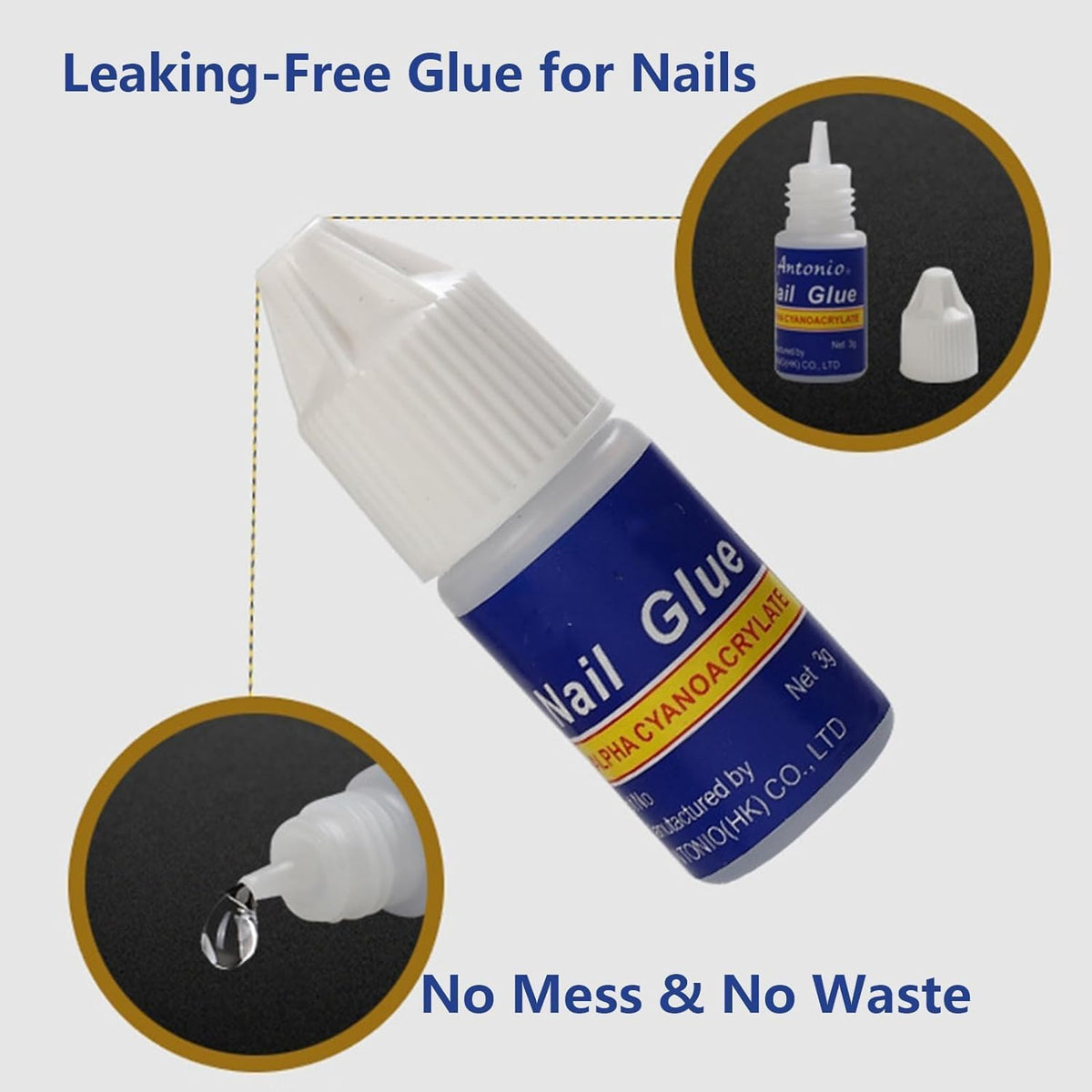 MY COLOR Nail Glue Pack of 5 I Quick Drying Nail Glue I Adhesive Beauty Nails False Nail Tips Acrylic Nails Glue for Nails 5 X 3g - Image 2