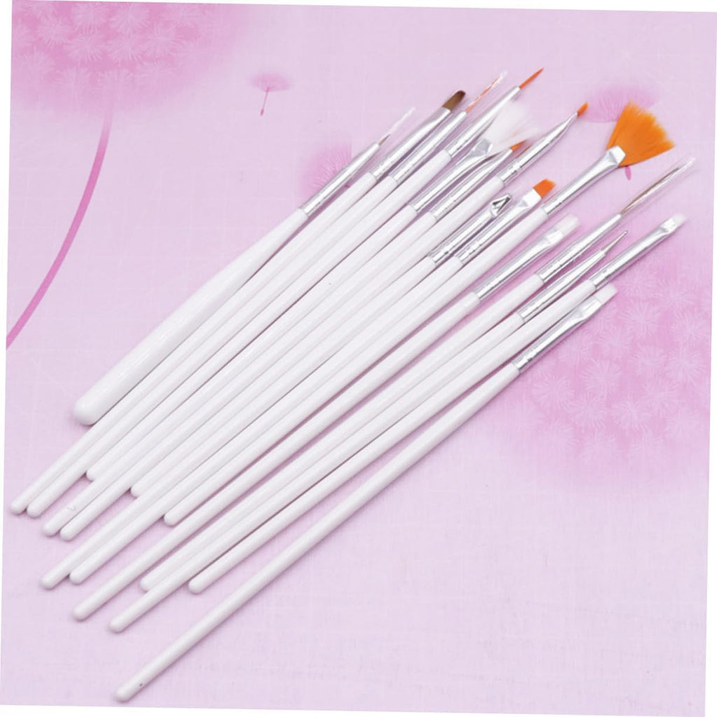NAILWIND Nail Art Brushes, Nail Art, Design Dotting Painting Drawing Polish Brush Pen Tools,Nail Designs on Gel Acrylic and Natural Nails- Salon (White, 15 PCS) - Image 4