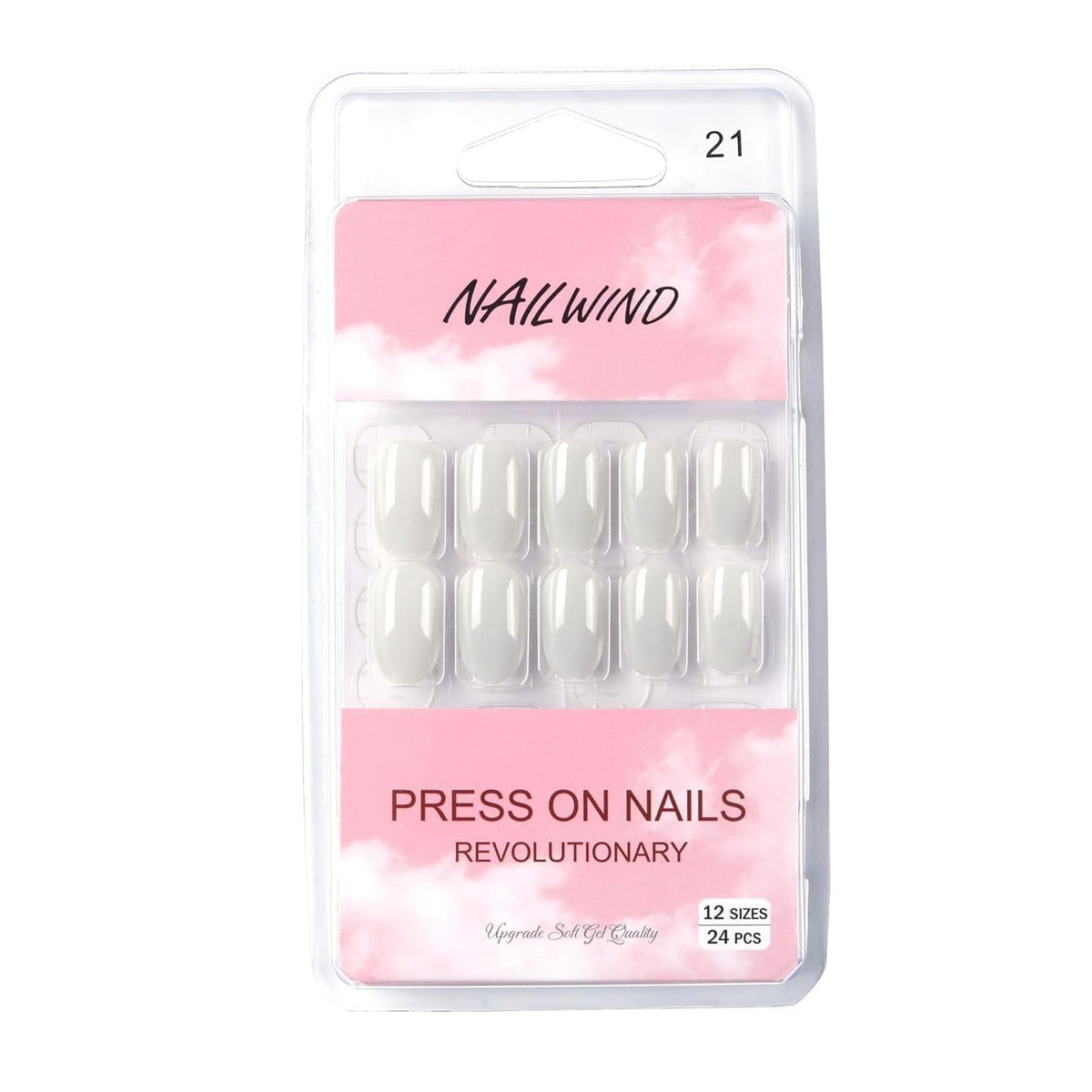NAILWIND 24pcs Press on Nails | Natural French Short False Nails | Acrylic Full Cover Nails | Natural Fake Nails Delicate & Comfortable for Women and Girls (V-21) - Image 5