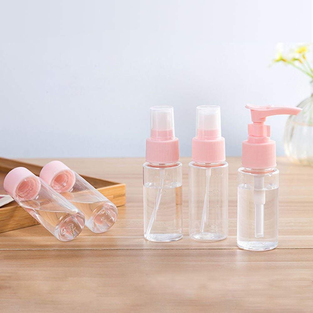 COSLUXE Travel Bottles Kit | Travel Cosmetics Bottles Set | Portable Multipurpose Cosmetics Toiletries Travel's Refillable Bottles | for Storing Shampoo, Gel, Cream Jar | Lotion Dispenser 7 - Pcs Set - Image 3