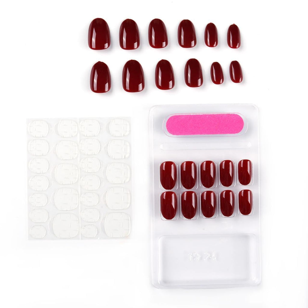 NAILWIND 24pcs Press on nails | Natural Short False Nails | Acrylic Full Cover Nails | Natural Fake Nails Delicate & Comfortable for Women and Girls (V-08) - Image 4