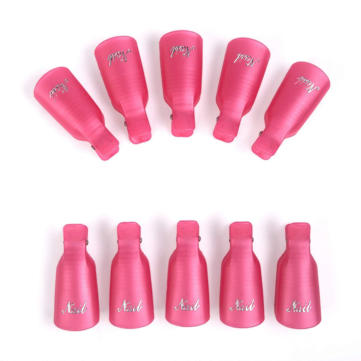 Cosluxe 10Pcs Professional Plastic Acrylic Nail Art Polish Remover Clips UV Gel Wrap Cleaner Soak Off Cap Clip white - Image 4