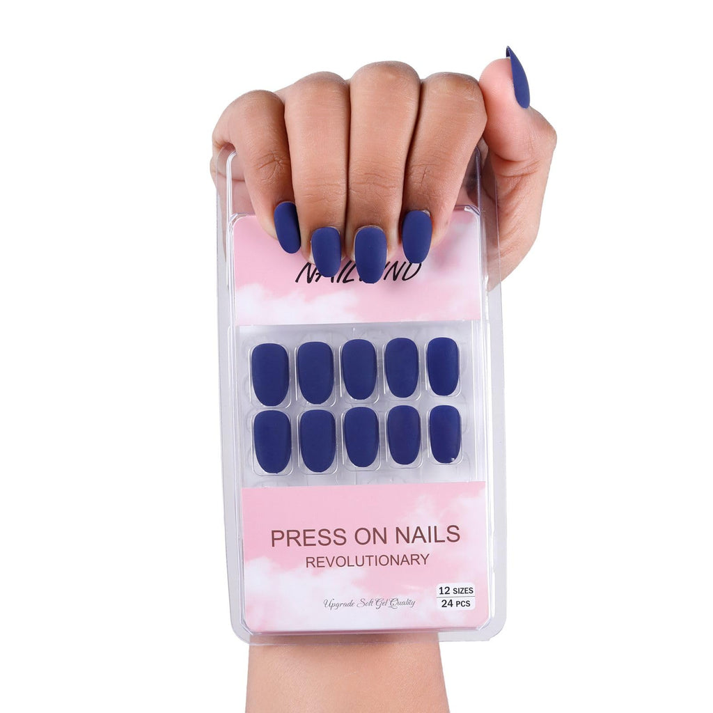 NAILWIND 24 Natural French Short False Nails Acrylic Full Cover Nails,Natural Fake Nails Delicate & Comfortable for Women and Girls (N35, 24 Count -Pack of 1)