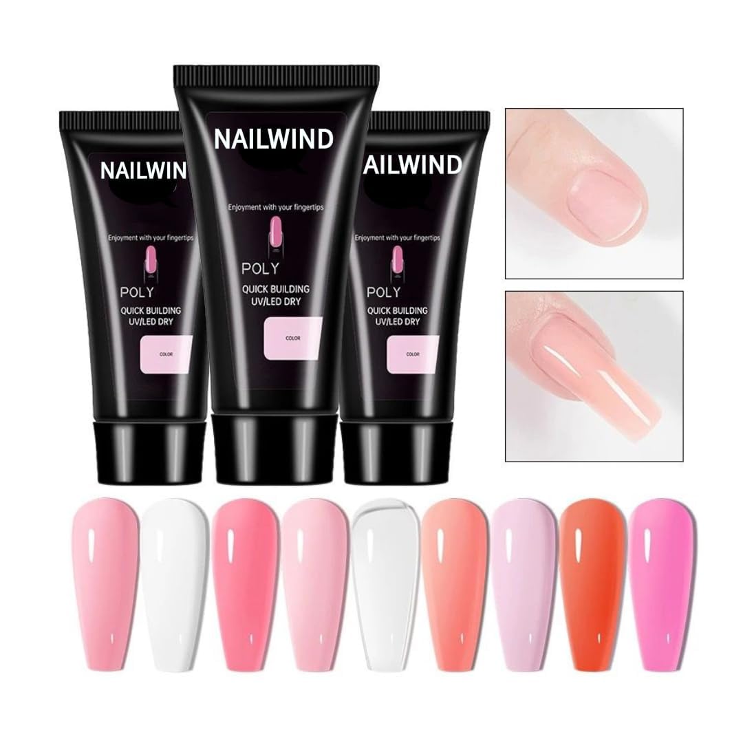 NAILWIND Poly Gel Quick Upgrade Poly Gel Kits, Polygel Nail Kit Builder, Nail Extension Art Design Salon Nails Easy DIY at Home For woman Girls WHITE, 30g - Image 2