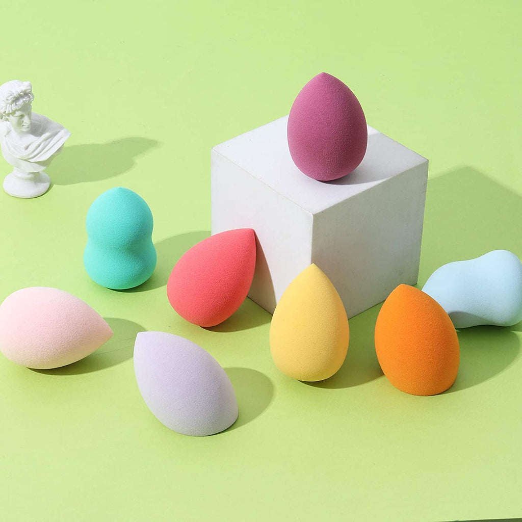 COSLUXE Makeup Sponge Set Beauty Blender with Egg Case, Soft Sponge For Liquid Foundation, Creams, and Powders, Latex Free Wet and Dry Makeup Multi-colored, 8 Pcs - Image 6
