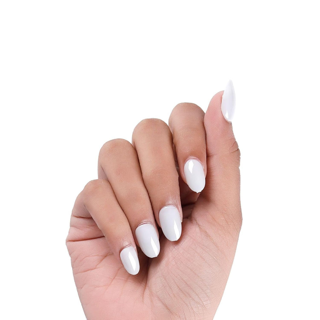 NAILWIND 24pcs Press on Nails | Natural French Short False Nails | Acrylic Full Cover Nails | Natural Fake Nails Delicate & Comfortable for Women and Girls (V-21) - Image 3