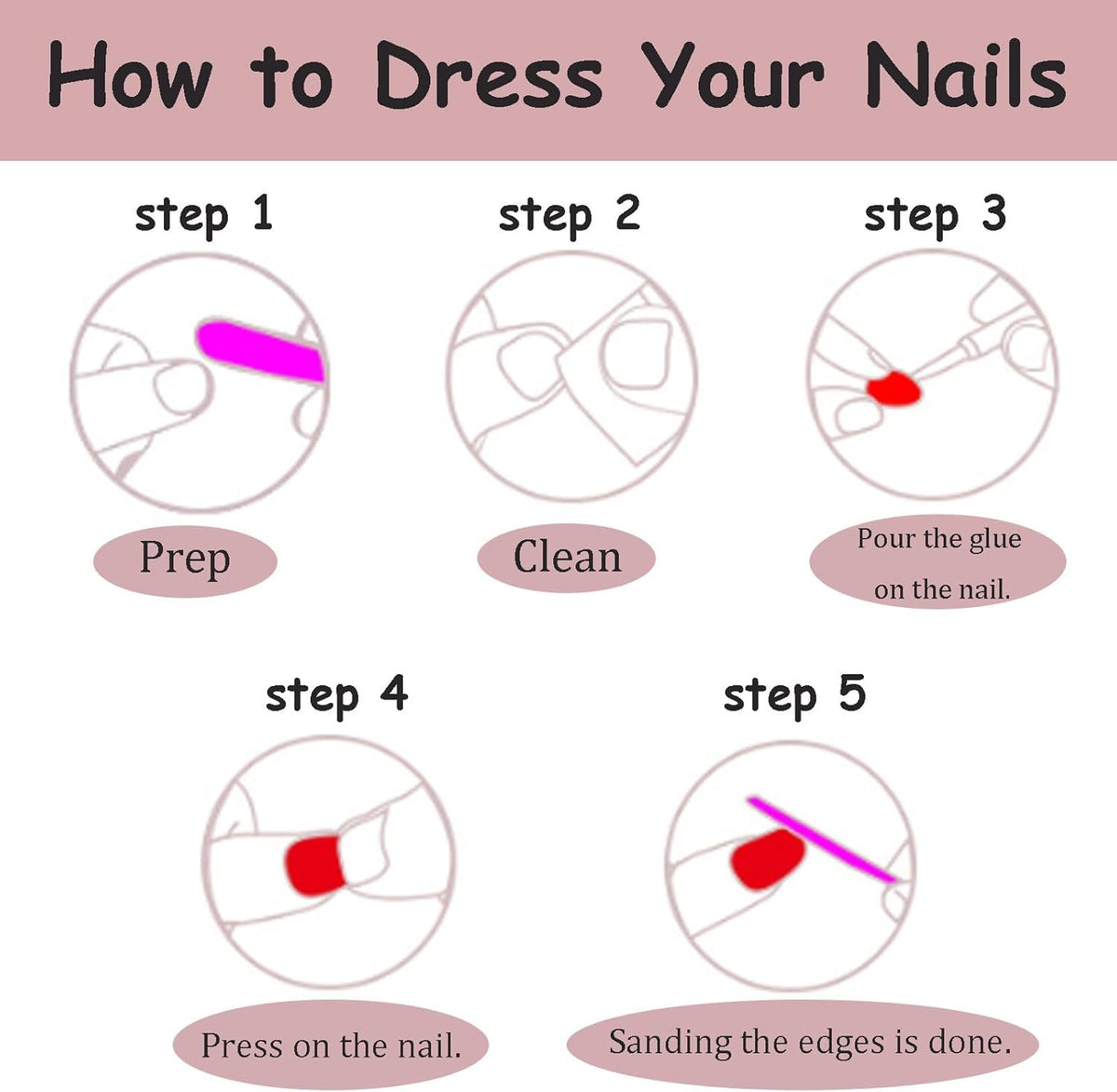 NAILWIND 9 Color Press On Nails Fake Nail 216 Pcs, French tip press-on nails, Press on Nail, Artificial Nail Extensions Combo in Multicoloured, Full Cover Glossy Nude False Acrylic Nails for Women Girls (01) - Image 7