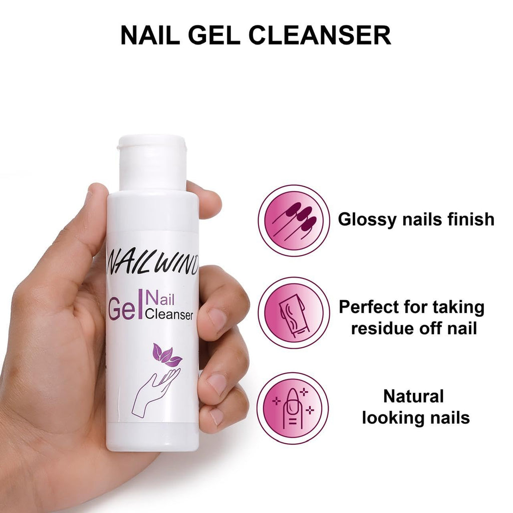 NAILWIND UV Nail Gel Cleanser for Nails, Finishing Wipe Sticky Residue Remover Cleanser Cleaner 100ml Nail Surface Cleanser for Gel Nails,Nail Cleaning Solution for UV Polish - Image 4