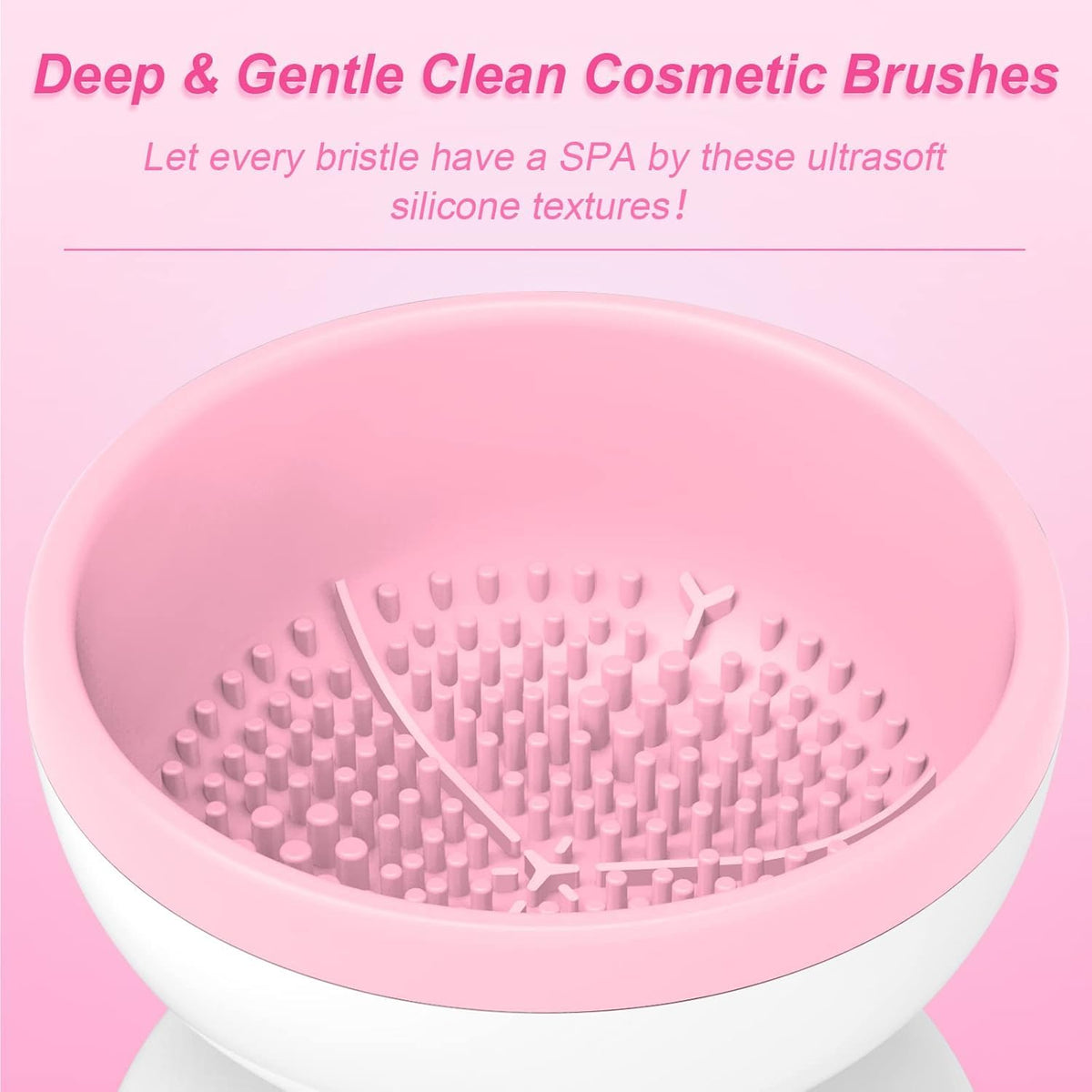 COSLUXE Automatic Makeup Brush Cleaner - Beauty Blender Cleanser Electric Brush Cleaner Spinner Tool for All Type Makeup Brushes - Cosmetic Brush Washing Cleaner All Size Makeup Brushes - Image 4