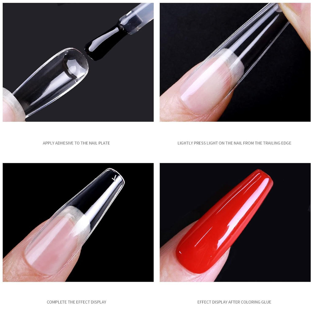 NAILWIND gel Nail Tips, Short stiletto soft Gel Full Cover Nails, Clear Acrylic Tips Artificial False Nails with Box Fake Nail Extension for Nail Salons DIY, 550 pcs - Image 7