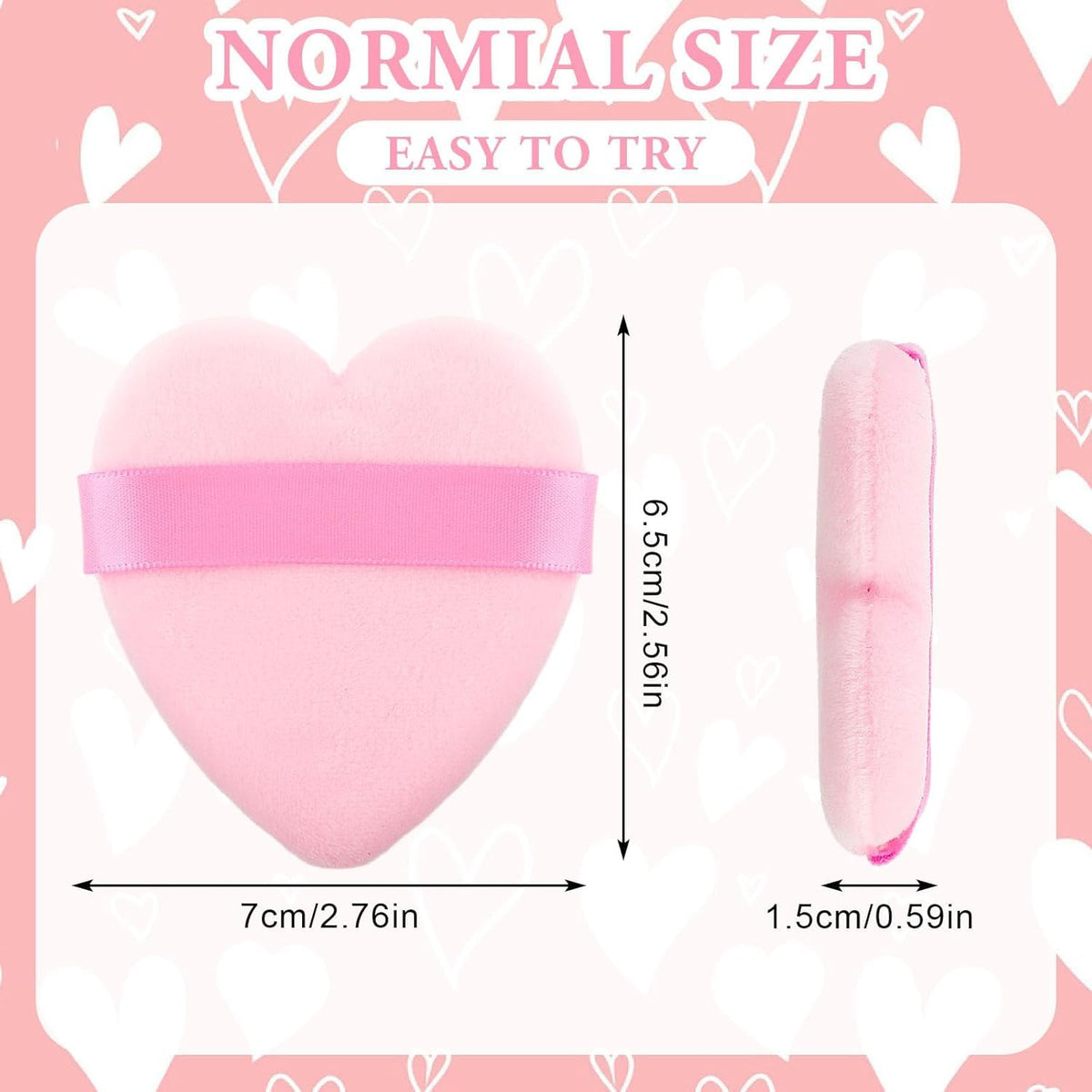 COSLUXE Heart Shape Makeup Sponge Puff - Round and Triangle Design for Cream, Blush, and Foundation Application - Multicolored Beauty Blender Puff 4Pcs - Image 4