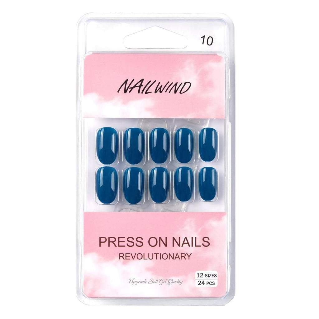 NAILWIND 24pcs Press on nails | Natural Short False Nails | Acrylic Full Cover Nails | Natural Fake Nails Delicate & Comfortable for Women and Girls (V-10) - Image 5