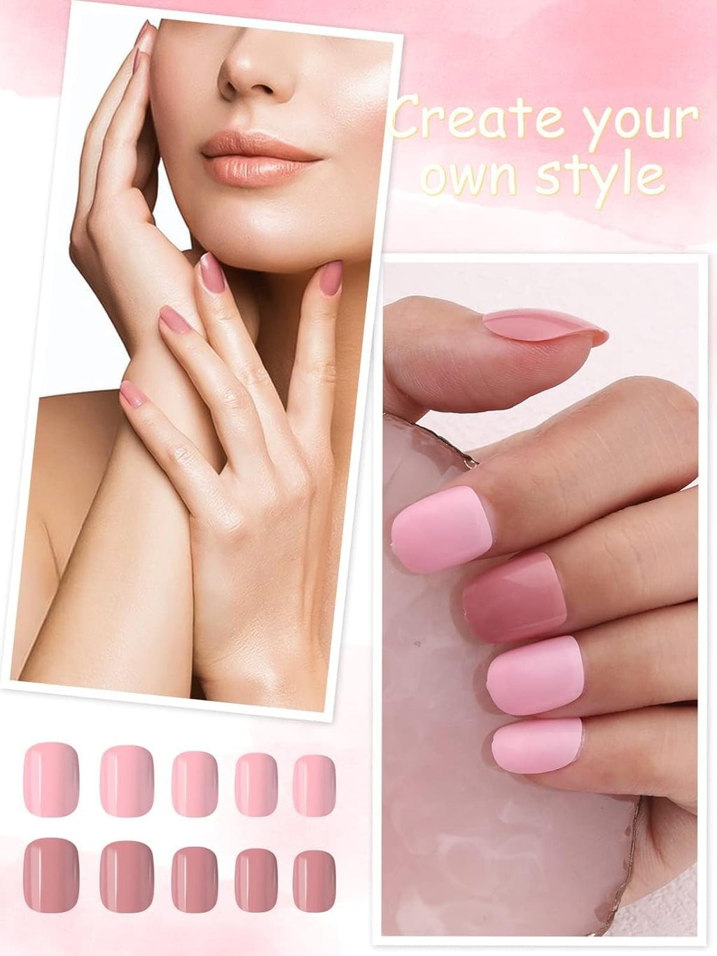 NAILWIND 120 Pcs Soft Gel Nails | Medium Round Artificial Nails Extensions | Combo in 5 Colors With Glue Stickers | Acrylic Nails Press ons for Women Girls (03) - Image 4