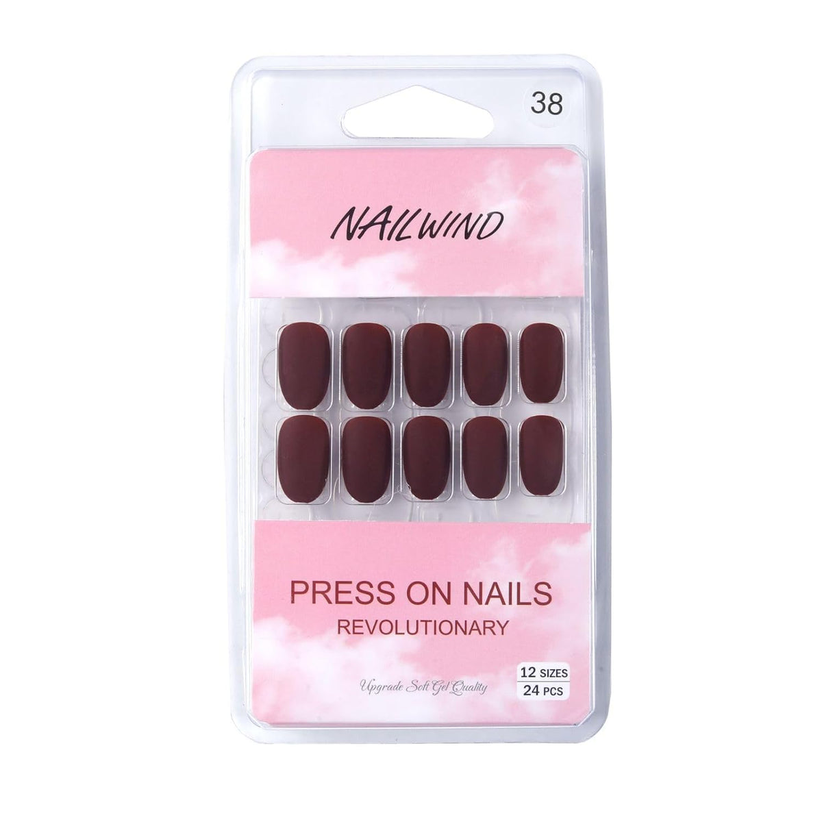 NAILWIND 24pcs Press on Nails | Matte Natural French Short False Nails | Acrylic Full Cover Nails | Natural Fake Nails Delicate & Comfortable for Women and Girls (V-38) - Image 5