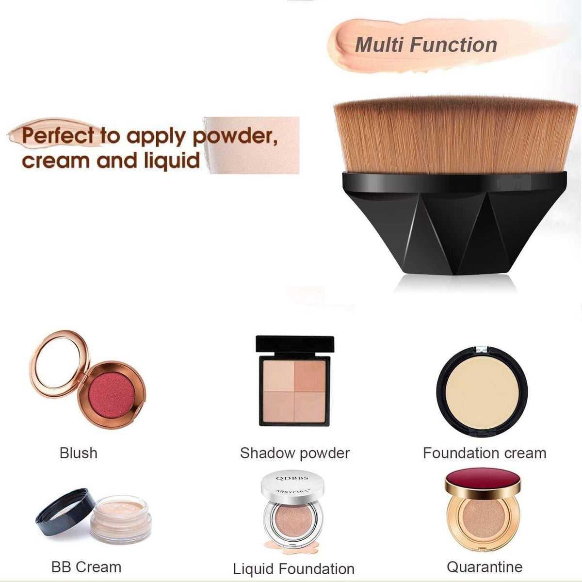 COSLUXE Foundation Makeup Brush, Petal-Shaped Multifunctional Base Makeup Brush,Suitable for Mixed Liquid, Cream or Flawless Powder Cosmetics - Image 4