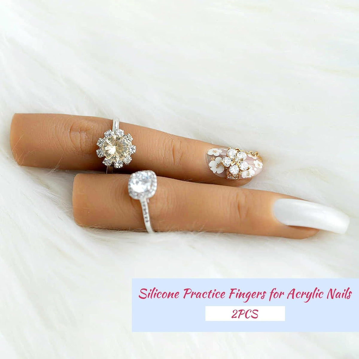NAILWIND Silicone Practice Fingers for Acrylic Nails, Soft Nail Training Model Practice Finger, Flexible Nail Mannequin Finger for DIY Nails Practice, Including 20pcs Tips - Image 9