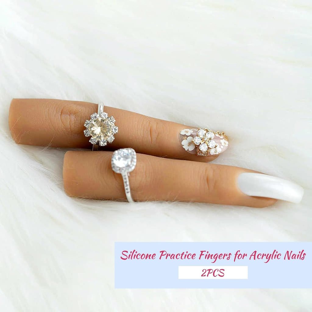NAILWIND Silicone Practice Fingers for Acrylic Nails, Soft Nail Training Model Practice Finger, Flexible Nail Mannequin Finger for DIY Nails Practice, Including 20pcs Tips - Image 9