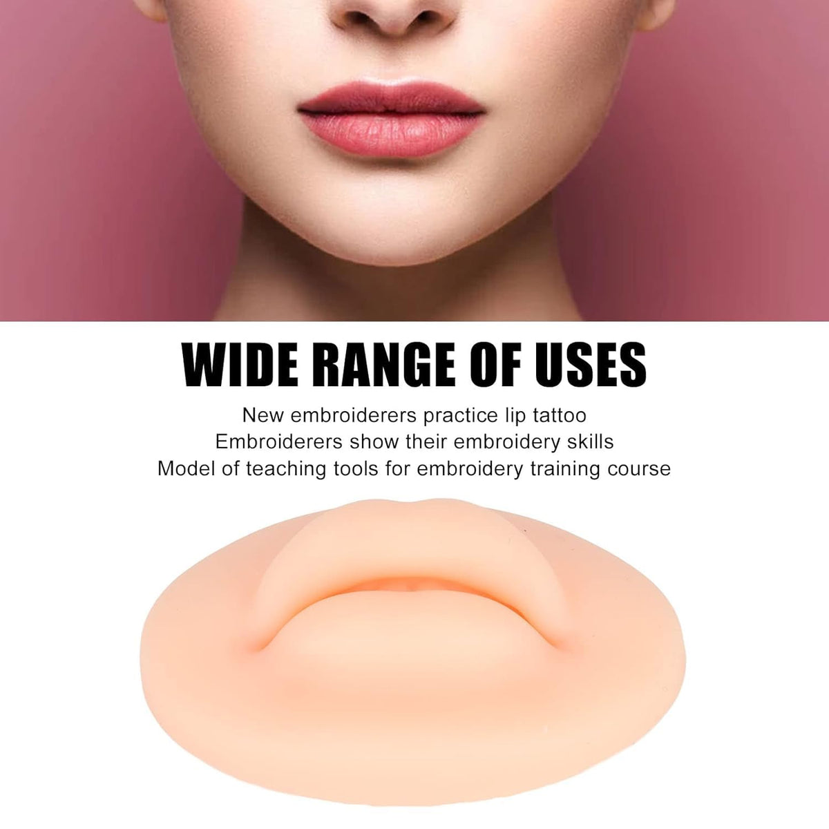 COSLUXE Silicone Practice Skin for Lips - Easy To Use With Tooth Shape for Lipsticks and Face Makeup - Tools 1 Pcs - Image 6