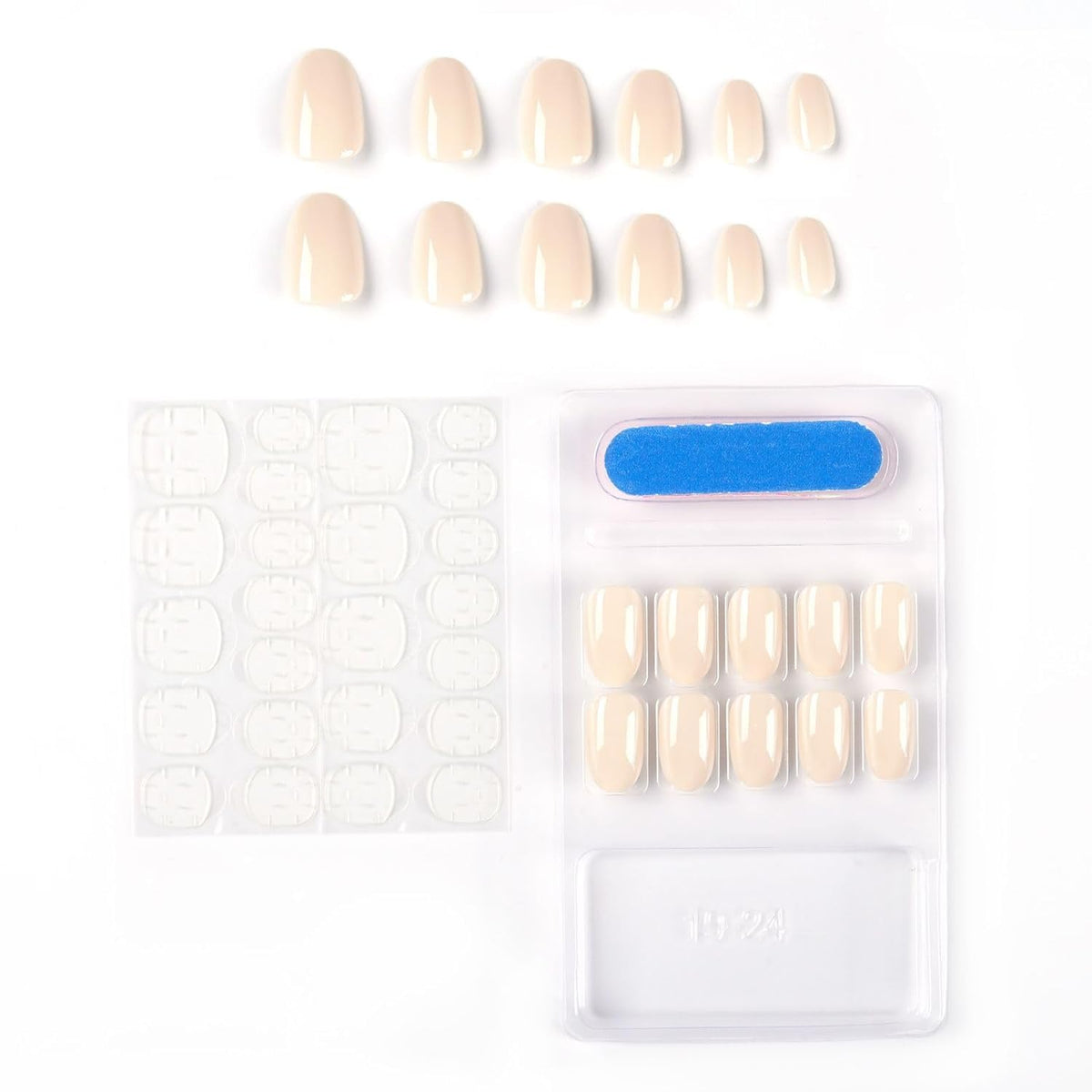 NAILWIND 24pcs Press on Nails | Natural French Short False Nails | Acrylic Full Cover Nails | Natural Fake Nails Delicate & Comfortable for Women and Girls (V-23) - Image 4