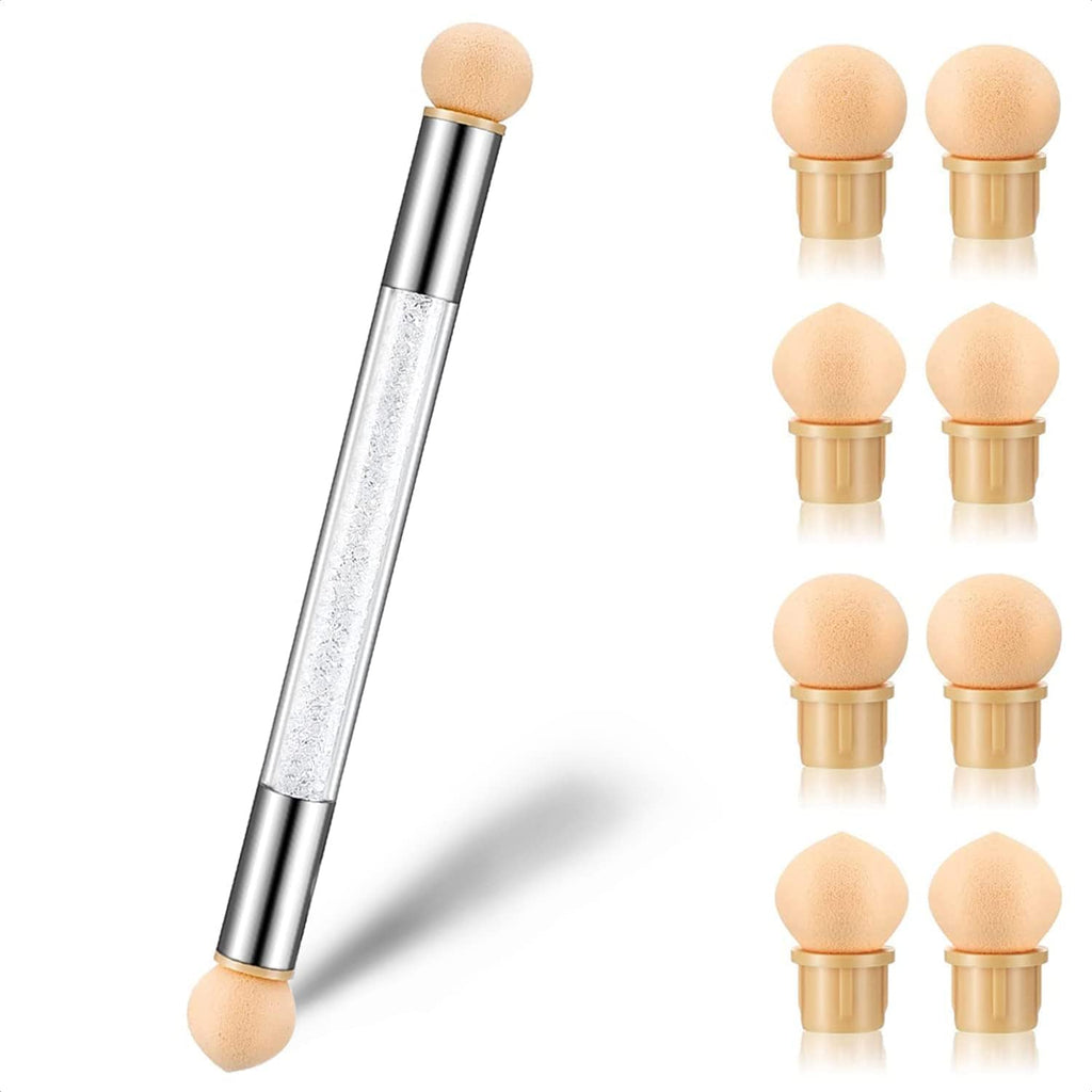 NAILWIND Nail Sponges for Ombre, Nail Art Sponge, Nail Art Tool Pen Dual Head Nail Sponge Brush Picking Dotting Gradient Ombre Nail Pen Brush with 4 Replacement Heads - Image 2