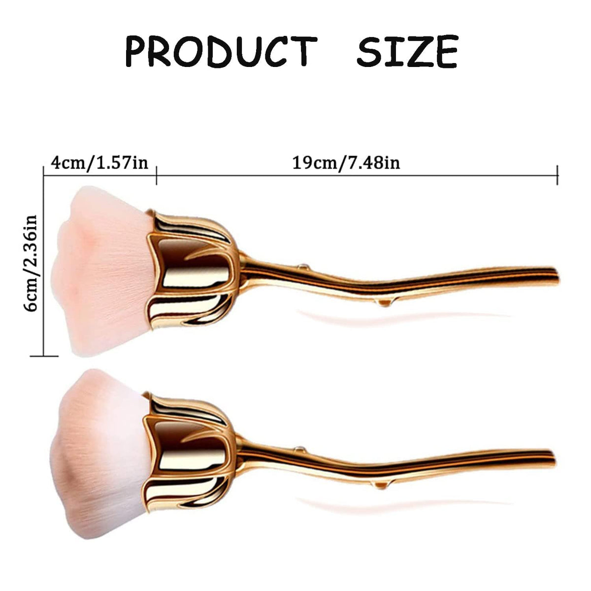 MY COLOR Nail Art Dust Powder Remover Brush, Rose Brushes,Pink Rose Soft Brush Acrylic Nail Arts Manicure Dust Cleaner Brush for Nail Trimming Cleaning Makeup Brush Tools - Image 5